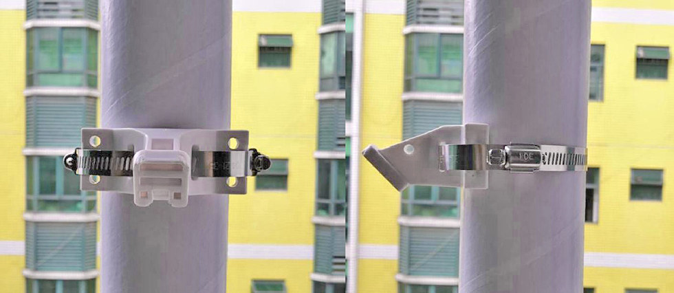 图4:圆柱体抱箍式安装UWB基站.jpg 图4:圆柱体抱箍式安装UWB基站.jpg