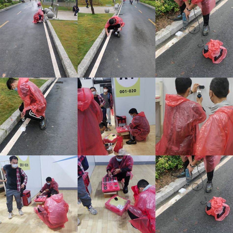 方舱医院室外安装蓝牙道钉信标VDB1612.jpg 方舱医院室外安装蓝牙道钉信标VDB1612.jpg